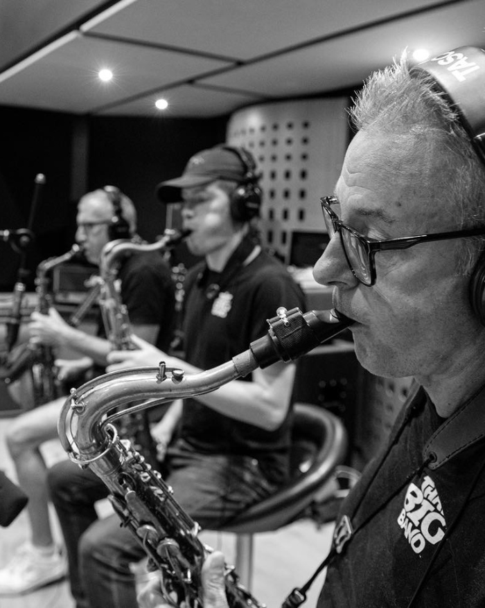 Saxophone players practising for That Big Band